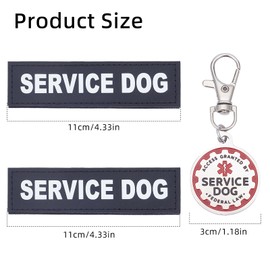 NICENEEDED 3 Pcs Service Dog Patches Set, Servcie Dog Tags for Harness, Dog Vest Harness Patches Removable Dog Tags Hook Backing Tags Easily Attach to Dog Collar for Small or Medium Working Dog