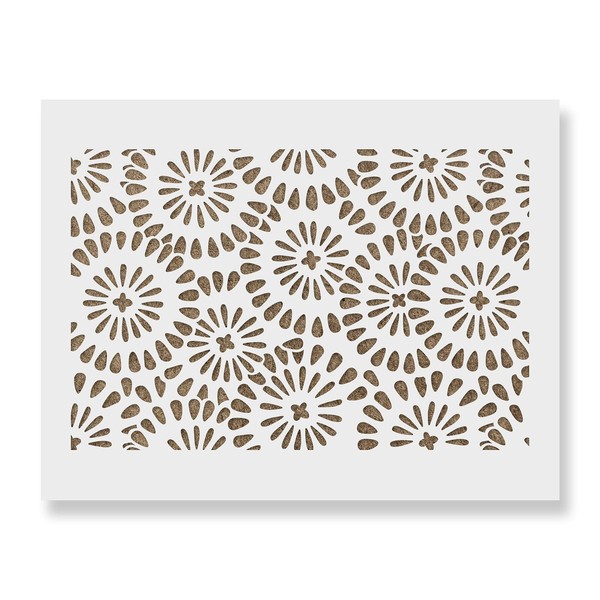 Chamomile Burst Pattern Wall Stencil - Easily Brighten Up Your
