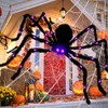 Decoración Halloween Araña Gigante 125 cm con Luz, Exterior e