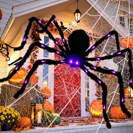 Decoración Halloween Araña Gigante 125 cm con Luz, Exterior e Interior