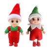 MORAINJAY 2pk Christmas Baby Elf Doll,Green&Red Mini Xmas Baby Elves