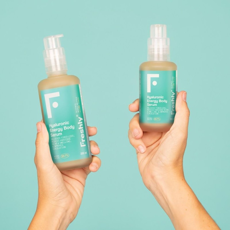 Freshly Cosmetics Hyaluronic Energy Body Serum for Tired Legs, Varicose
