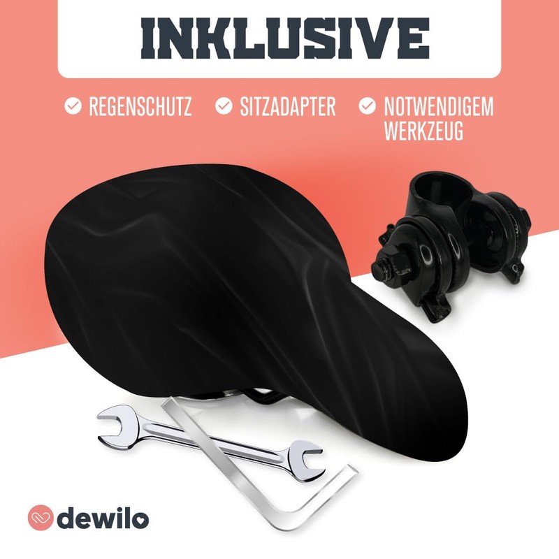 dewilo Competition Bicycle Saddle for Men and Women + Rain