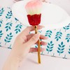 WOKOTO 1pcs Rose Nail Dust Brushes Embedded Red Rhinestones For