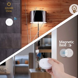 LoraTap Mini Remote Control Outlet Plug Adapter with Remote, 656ft Range Wireless Light Switch for Household Appliances, No Hub Required, 10A/1100W, White, 2 Years Warranty