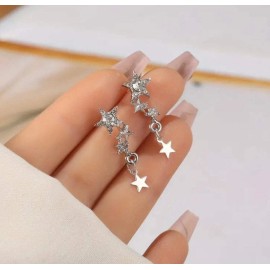 EmporiumDepot Pretty Star Custom Designed Earrings Zinc Alloy Fashion Jewelry With Shiny Rhine
