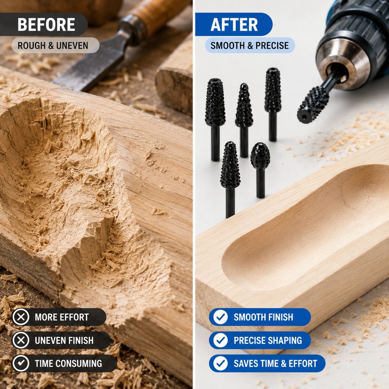 5-Piece Wood Carving Drill Bit Set for DIY Projects –
