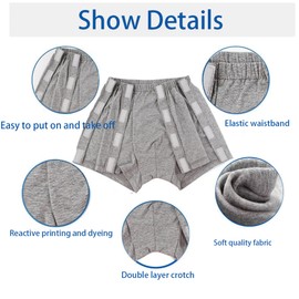 AUSTYLCO Incontinence Underwear for Patients,Elders,Disabled Adult Men,Reusable Washable Underwear,Adult Cover-up Diaper,Tear Away Underwear,Post-Operative Underwear