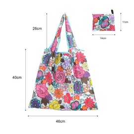 Jagowa 1 Piece Large Shopping Bag Square Bag Portable Folding Tote Bag Floral Cloth Bags Daily Casual Reusable Grocery Eco-Friendly Bag (Style C)