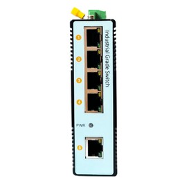 JM-Byte 5-Port Gigabit Industrial DIN-Rail Ethernet Switch, 5 Ports RJ45 10/100/1000Mbps Ethernet, Unmanaged Network Switch, 10Gbps Switching Capacity, IP40 Rated (JM-IN2054-G)