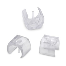 G GOODSZONE 12/Pack Sled Base U Shaped Saddle Glides Pads Lounge Chair Glide Floor Protectors for 1" Tube Sliders Rail, Clear