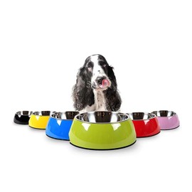 Manda Ocean Pet Bowls Stainless Steel Dog Cat Pet Bowl Universal Pet Water and Food Bowls 4 Sizes and 5 Colors Available (XL, Yellow)