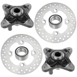 Caltric 2 Rear Brake Disc Rotor Wheel Hub Bearing for Polaris RZR XP 900 2011 2012 2013