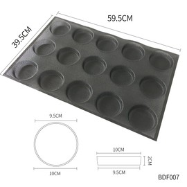 Bluedrop Silicone Hamburger Bread Forms Round Shape Bread Tray Silicone Perforated Silicone Bakery Molds Crusty Bread Bakeware