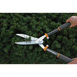 Fiskars Power Lever Hedge Shears - 8" Stainless Steel Blades - Plant Cutting Scissors with Sharp Precision-Ground Steel Blade