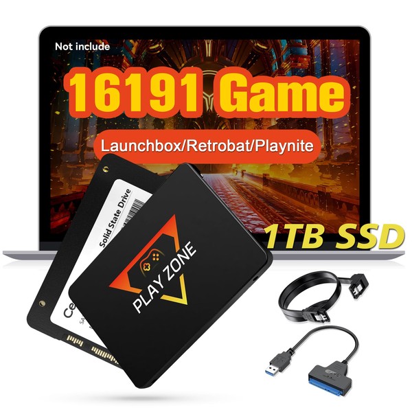 Ipalet Retro Game Console SSD 1TB, 16191 Video Games, 80+