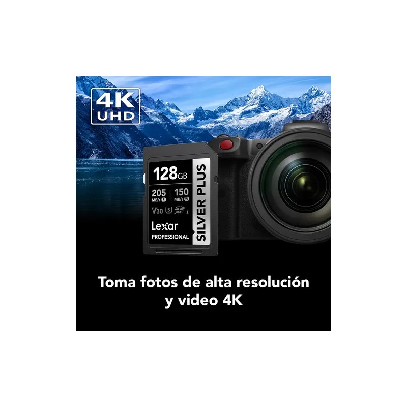 Memoria Sd 128gb Lexar Silver Plus Sdxc U3 V30 4k