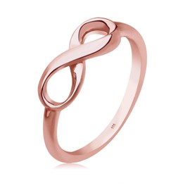 Elli 0603313015 Women's Infinity Ring in Rose Gold 925 Sterling Silver, 52, Sterling Silver, Diamond