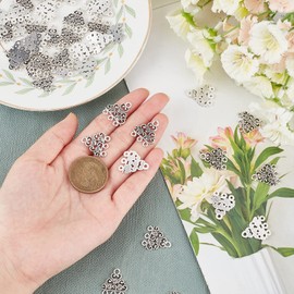 PH PandaHall About 50pcs Triangle Pendants Alloy Chandelier Components Links Antique Silver Earring Drop Charms Chandelier Earring Charm for DIY Jewelry Making