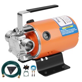 FLOWPAC Water Pump 115V 1/10 HP 330 GPH Water Transfer Pump With 3/4 inch Ports Suction Hose And Spare Impeller Electric Water Pump Utility Pump Sump Pump-Orange