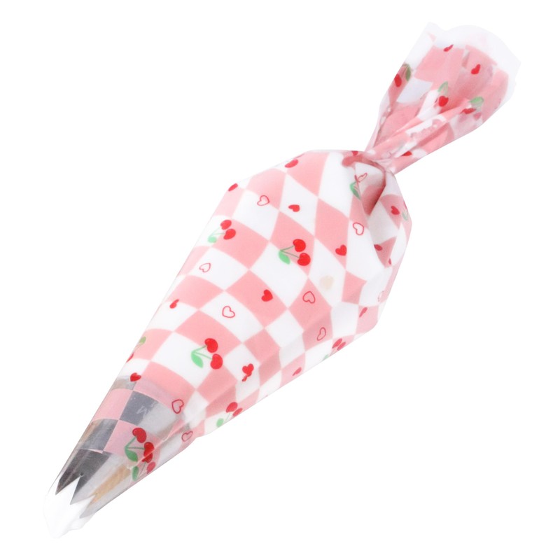 PME VD24IB064 12 Disposable Icing Piping Bags, Valentines Cherry Checkerboard,