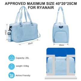 Designed for Ryanair Cabin Bags 40x20x25 Underseat Hand Luggage Carry Ons Small Waterproof Travel Weekend Overnight Bag
