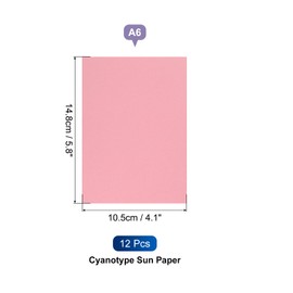 MECCANIXITY Cyanotype Paper, 12 Sheet Sun Print Paper Kit High Sensitive Pink Crafts for Adults DIY Project Art, 5.8x4.1 Inch (A6)