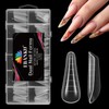 EBANKU 120 Pieces Clear Dual Nail System Mould Acrylic Stiletto
