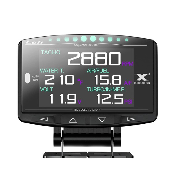 Lufi X1 Obd2 Gauge Display,Boost Gauge,Speedometer,Water Temperature Meter,Multi-ECU Data Combination