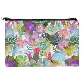 Succulents Oasis Pattern Makeup Cosmetic Bag Organizer Pouch