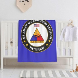 Us Army 1st Armored Division Retired 30x40 Inch Soft Blanket Cozy Stylish Safe for Baby in Comfort