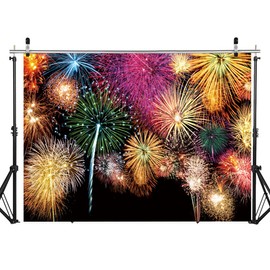 DHXXSC 7X5FT Happy New Year Backdrop New Year's Eve Grandiose Fireworks Background for Photography Party Birthday Party Backdrop Photography Studio Props DH-950