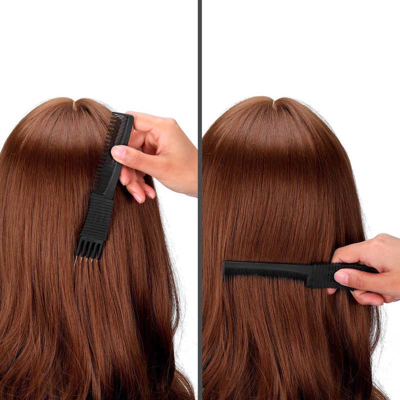 Iwobi 3 Pack Black Carbon Lift Tease Combs with Metal