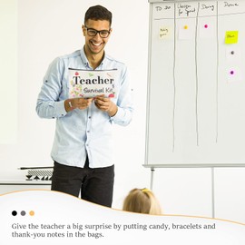 Frienda Juego de 24 piezas de regalo de agradecimiento para profesores, 12 kits de supervivencia para profesores 12 pulseras de tarjetas de bendición para profesores (lindo, 7.9 x 5.3 pulgadas)