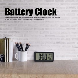 Asixxsix Digitaler Wecker, Kleiner Elektrischer LCD-Wecker für Schlafzimmer mit Snooze-Modus, Temperatur- und Feuchtigkeitserkennung, Einfach Einzustellen, Tragbare Mehrzweck-Digitaluhr Zum Aufhängen