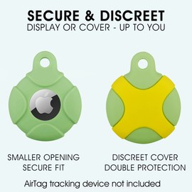 CHABAEBAE Airtag Holder for Kids Airtag Necklace Kids & Adults, Airtag Kids Hidden | Adjustable Air Tag Necklace Kids, Adults | Waterproof Airtag Case (Yellow)