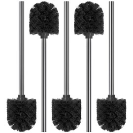 Wellgro 5 x Black Stainless Steel Toilet Brush / Replacement Toilet Brush