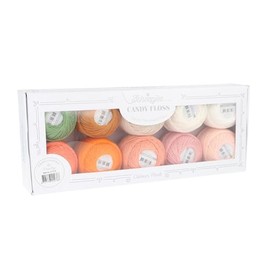 Scheepjes Candy Floss (165m) Colour Pack Yarn - For Knitting or Crochet Projects Mercerised Cotton 1st - Peach 10 x 20g