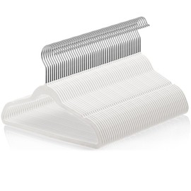 Casafield 50 Velvet Kid's Hangers - 14" Size for Children's Clothes - Ivory