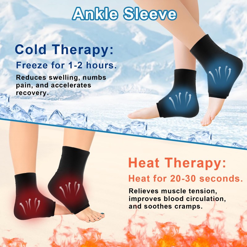 Cooling Cuff Foot, Reusable Cool Ankle Brace, Ice Pack Gel