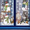 AnyDesign Christmas Window Stickers Winter Snowman Snowflakes Window Clings Xmas