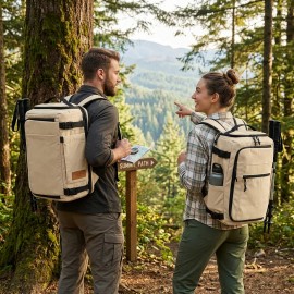 Multifunctional Large Capacity Khaki Camping BackPack Lightweight Waterproof Outdoor Travel Backpack for Men Womencolor: Black (5007), size: 33*25*44 cm