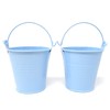 Honbay 2PCS Mini Blue Metal Buckets Tin Pail Containers Decorative