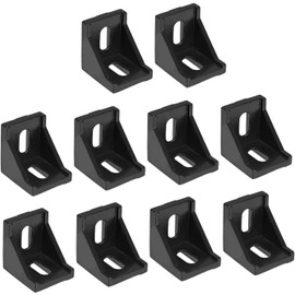 Boxonly 40mm x 40mm Inside Corner Bracket Gusset,Corner Brace Angle Bracket Fastener for Aluminum E x Trusion Profile,10 Pcs(Black)