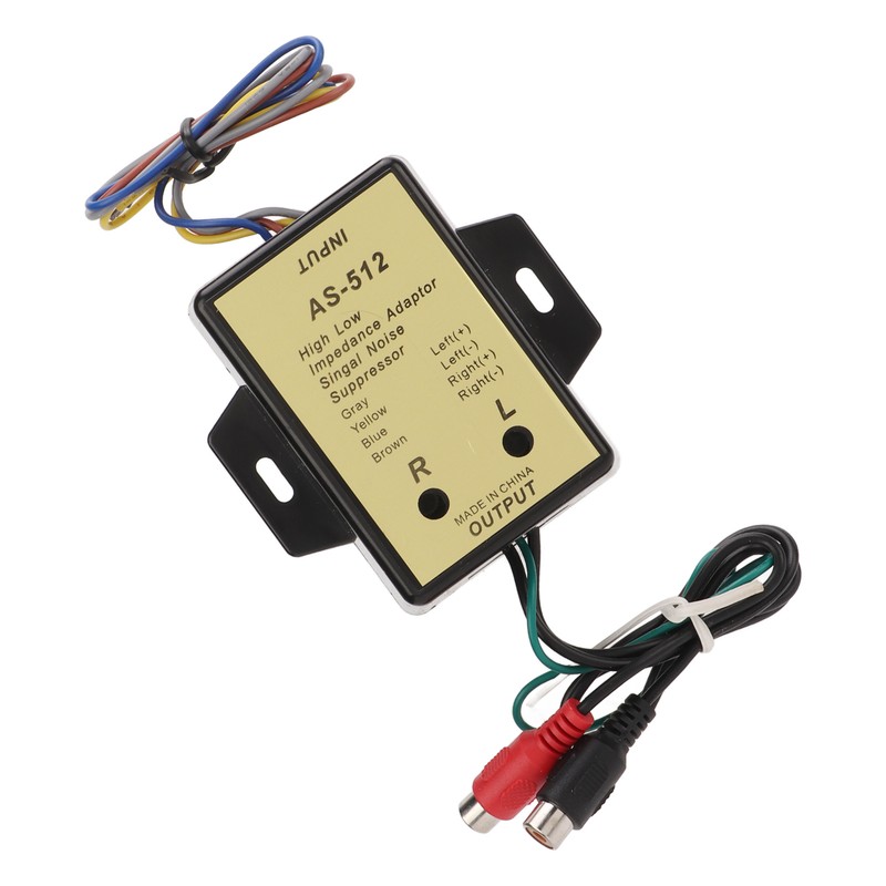 2 Channel Line High Low Impedance Adapter Audio Speaker Level