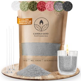 comforder Unscented Candle Sand with Wicks, Pearled Candle, Wax Granules, 14oz Sand Wax Granules + 4 Wicks (Lavender)