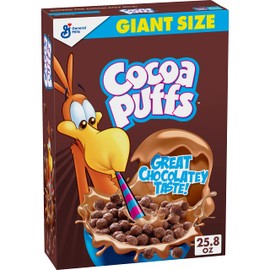 Cocoa Puffs, Chocolate Breakfast Cereal with Whole Grains, Giant Size, 25.8 oz