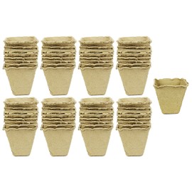 Set of 64 Biodegradable Eco Friendly Peat Pots! 3.125" x 3.125" x 3" - Recycled Non Bleached Peat Pots Perfect for Seed Germination! No Transplanting Required - No More Damaged Roots!