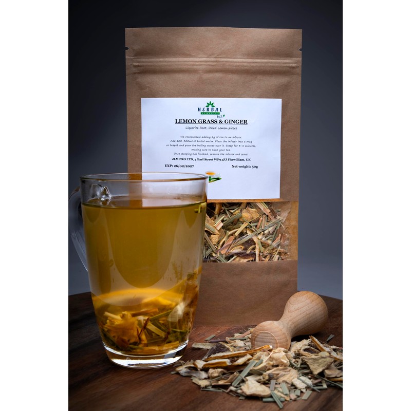 Lemongrass & Ginger Tea with Licorice – Herbal Digestive &