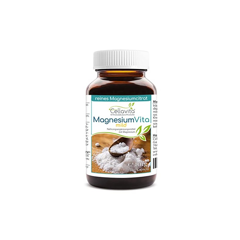 Cellavita Magnesium Vita 'mild' gute Bioverfügbarkeit vegane Kapselhülle | (180